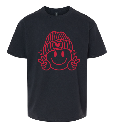 Peace Valentines Youth Puff Screen Printed Shirt