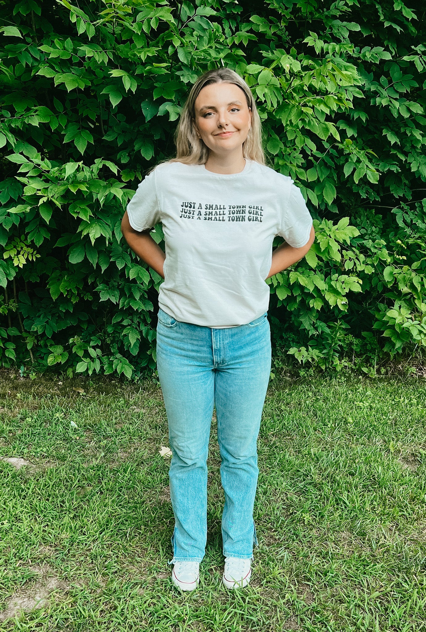 JUST A SMALL TOWN GIRL SHORT SLEEVE