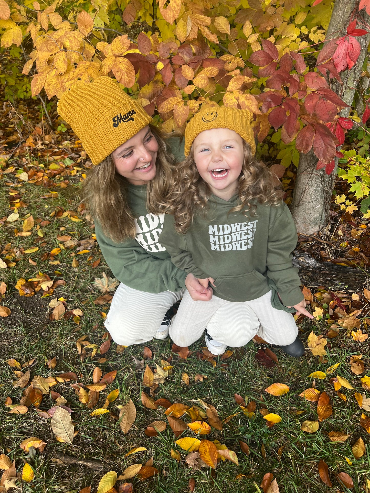 MAMA EMBROIDERED CAMEL BEANIE