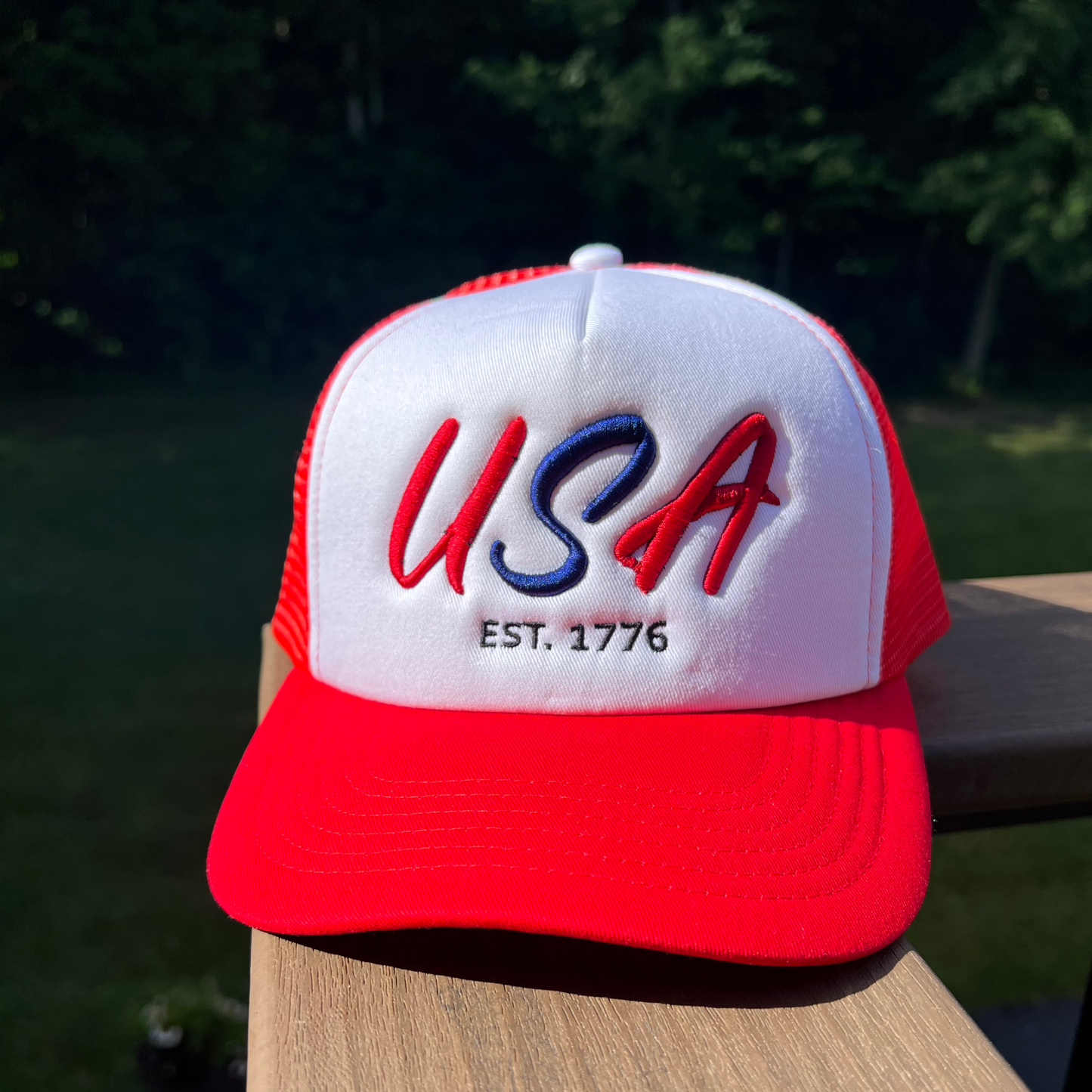 USA Puff Embroidered Hat