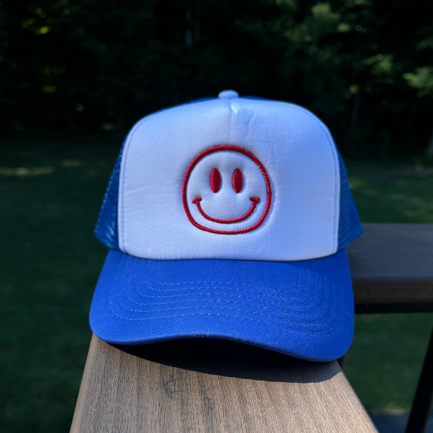 Smiley Face Puff Embroidered Hat