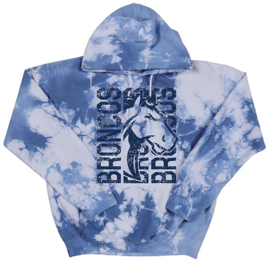 NBE Broncos Tie Dye Youth and Adult Sweatshirt