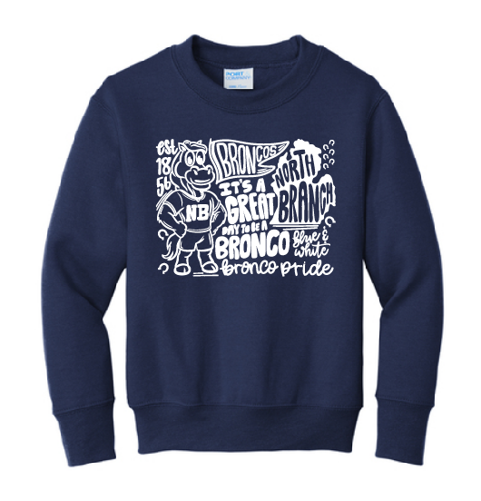 NBE Go Broncos Youth Crewneck