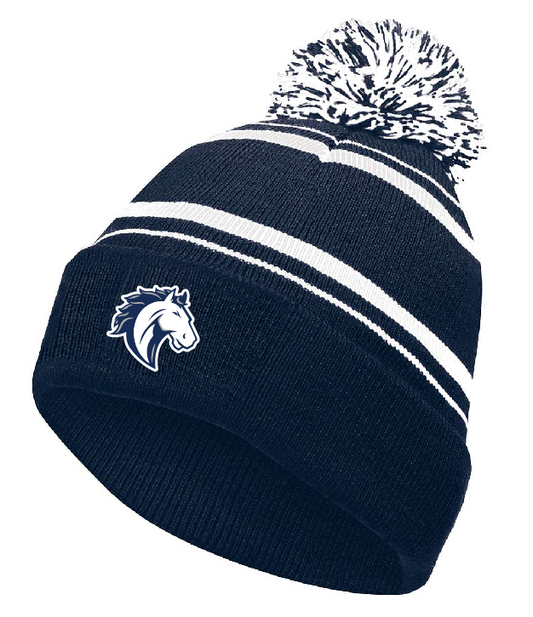 NBE Embroidered Pom Beanie