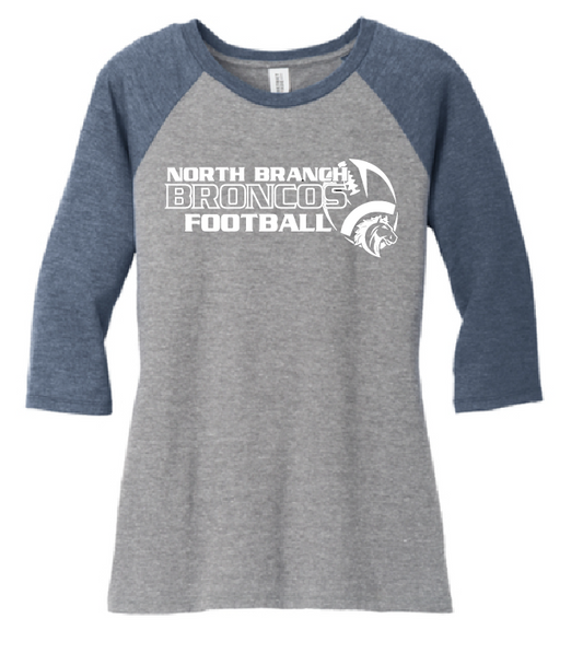 NB Youth Football Womens 3/4 Sleeve Raglan Shirt