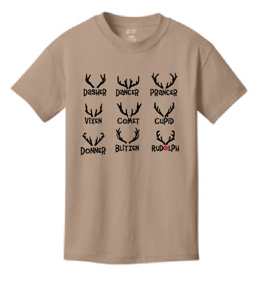 Reindeer Kids Short and Long Sleeve Shirt