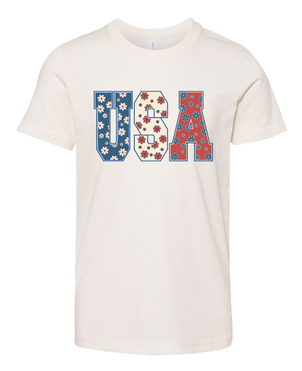 USA Flowers Short Sleeve Shirt