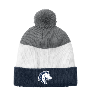 NBE Embroidered Pom Beanie