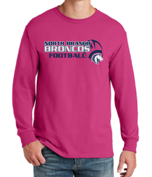 NB Youth Football Adult Pink Jerzee Long Sleeve