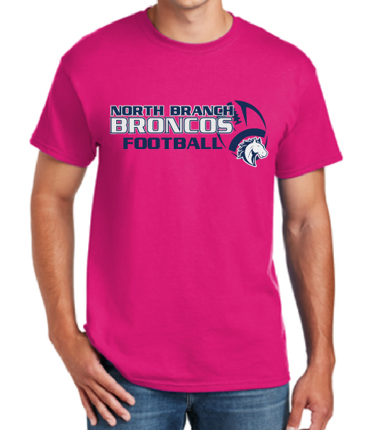 NB Youth Football Adult Pink Gildan Short Sleeve