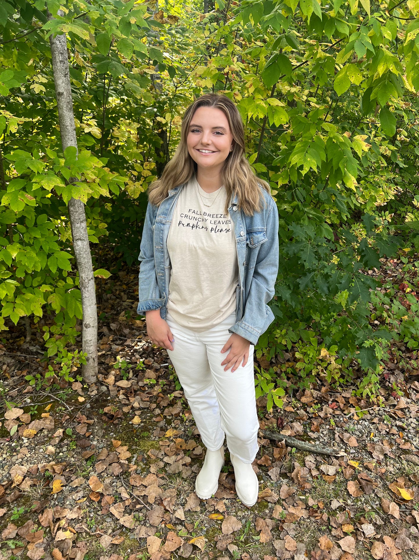 Fall Breeze Crispy Leaves Pumpkins Please Short Sleeve Shirt