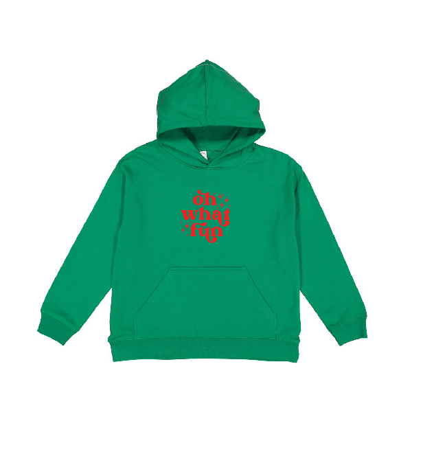 Oh What Fun Kids Embroidered Crewneck and Hooded Sweatshirt