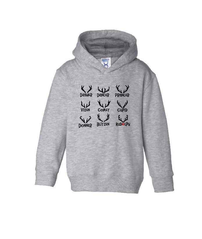 Reindeer Kids Crewneck and Hooded Sweatshirt