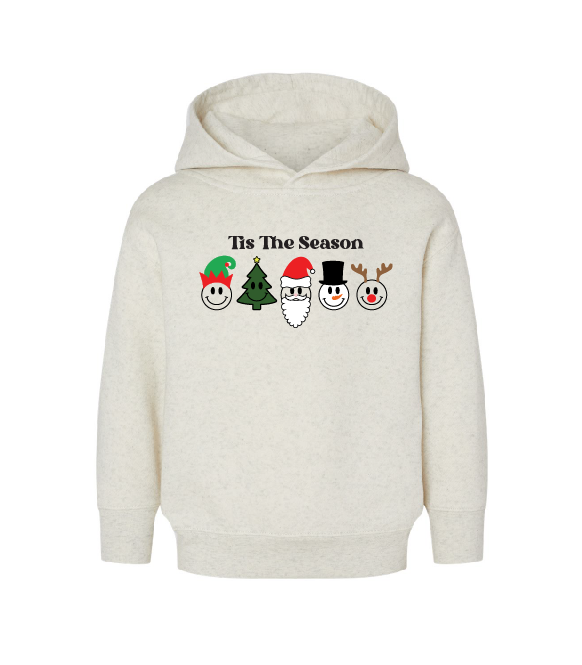 Tis the Season Smiley Face Kids Hooded Sweatshirt