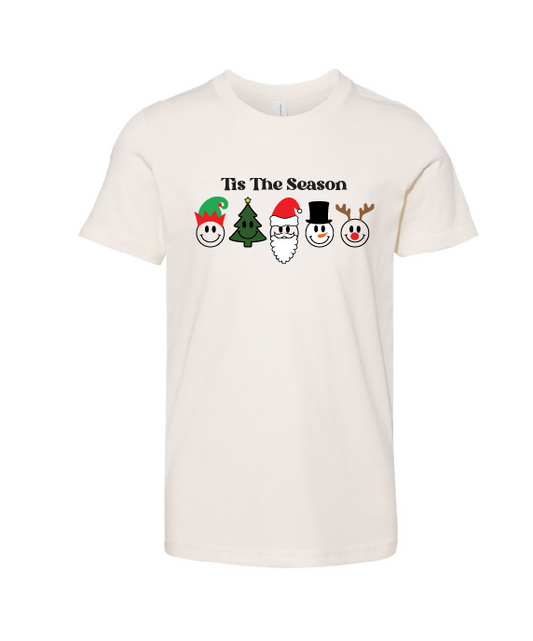 Tis the Season Smily Face Kids Short and Long Sleeve Shirt